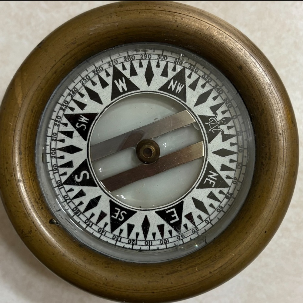 Vintage Gimbal-Mounted Nautical Compass by Wilcox Crittenden & Co.